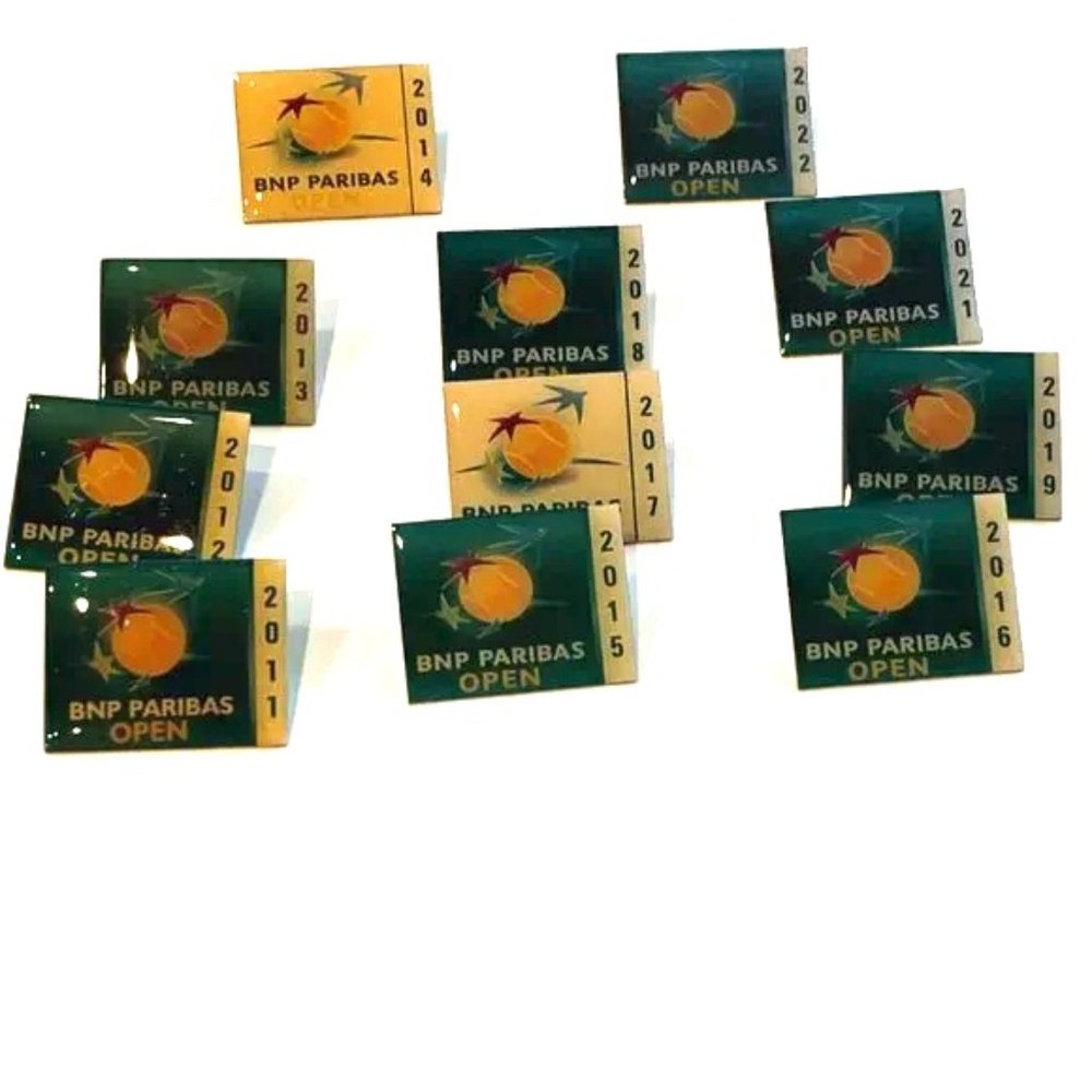 Official TENNIS BNP PARIBAS OPEN  Collector Pins Years 2011-2022